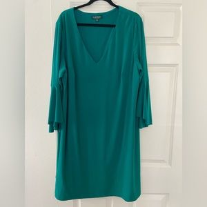 Lauren Ralph Lauren V-neck green dress 22W